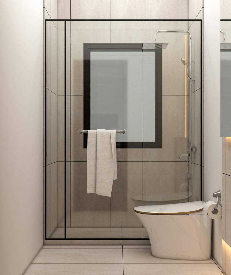 Modern bathroom renovation with plumbing fixtures installed by Fortified Singapore
